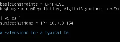 Adding the Logstash node IP to the v3_ca section of openssl.cnf