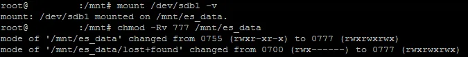 mount /dev/sdb1 -v output